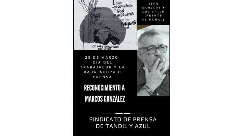 El Sindicato de Prensa distinguirá la trayectoria de Marcos González